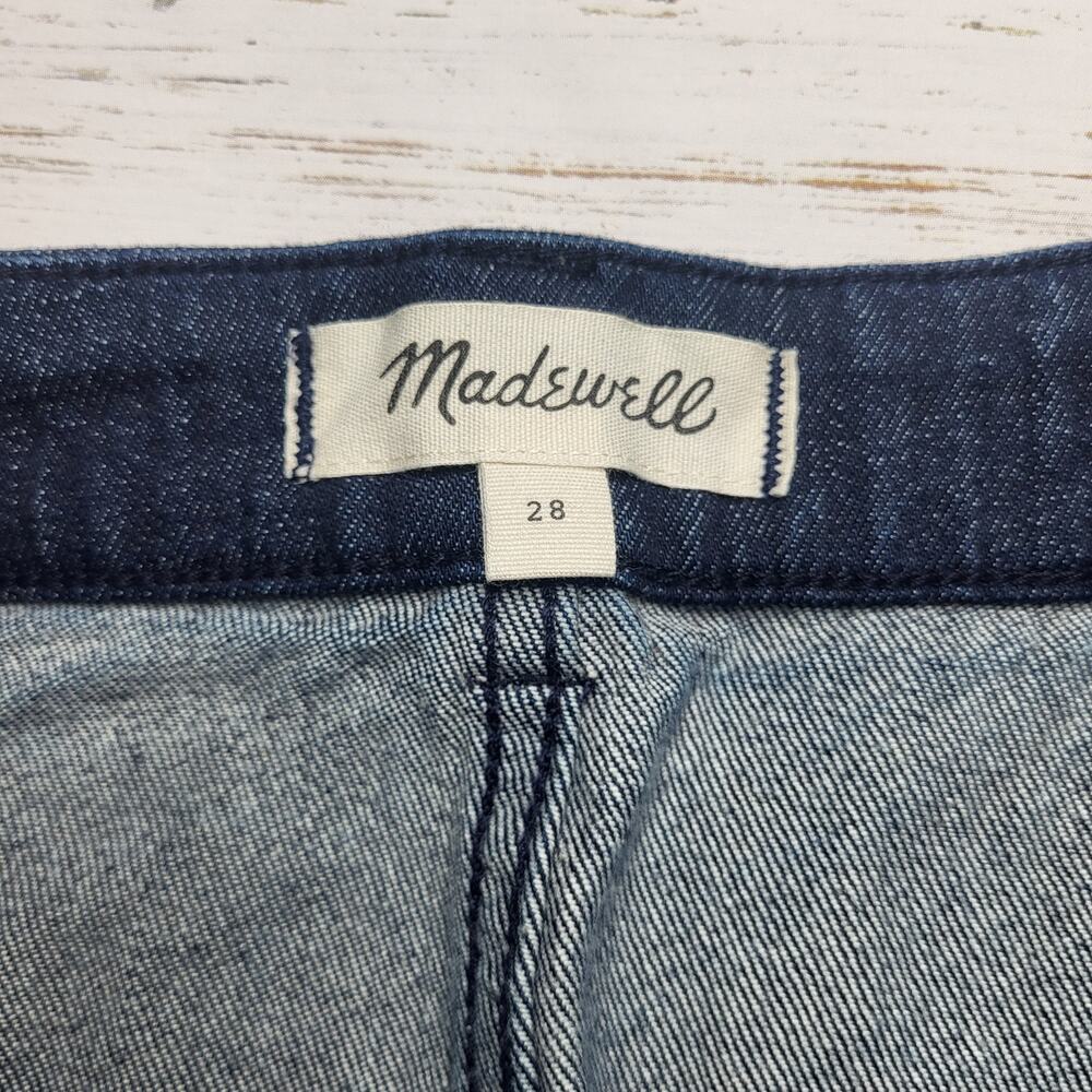 Madewell Utility Zip Front Mini Jean Skirt Denim Patch Pockets Dark Indigo 28 - Picture 6 of 8